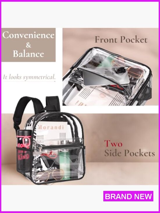 Clear Backpack Stadium Approved Small See Through Bag PVC Transparent Sport main image 5